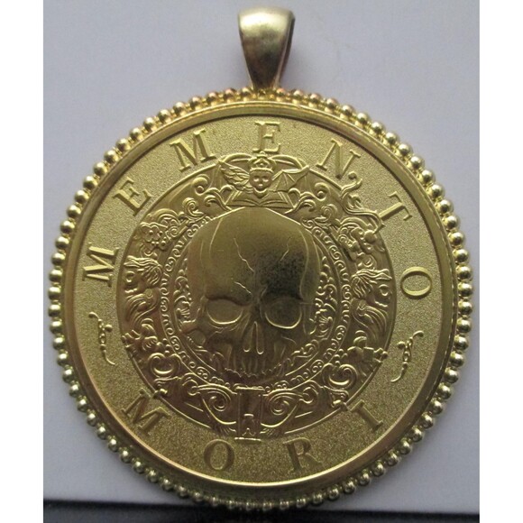 Memento Mori Carpe Diem skull coin/pendant Double Sided Two Necklaces in One - Picture 1 of 5